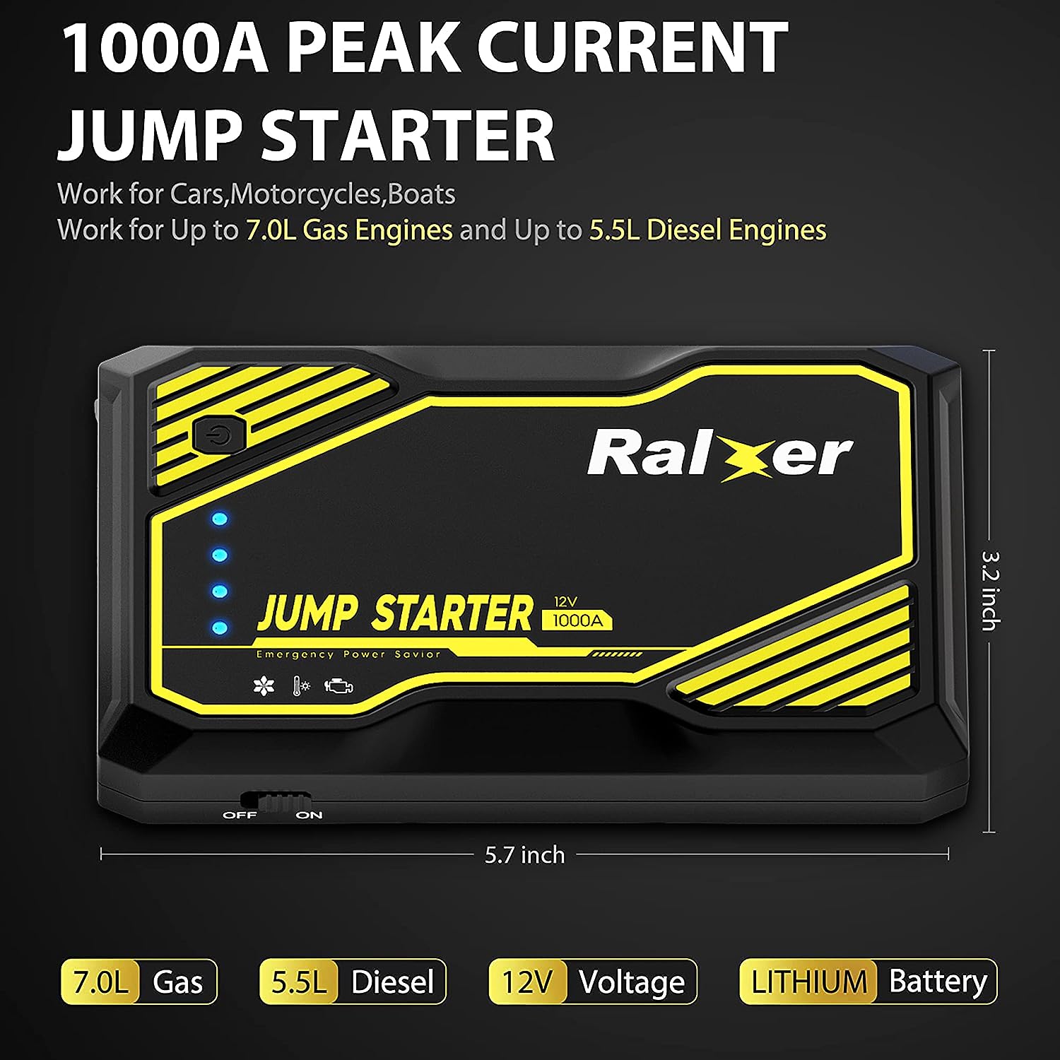 1000A 12V RoadStart® Emergency Jump Starter